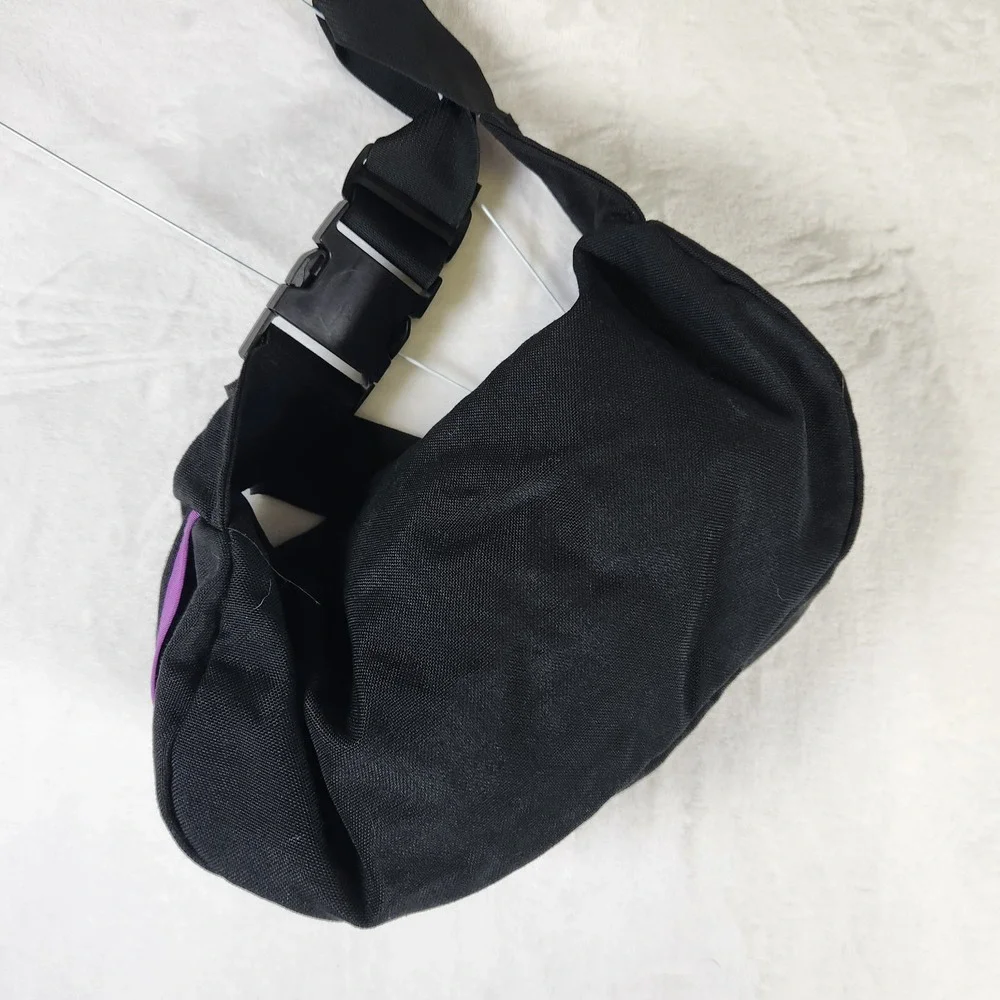 The North Face Sling Bag Black‎ Purple Logo Crossbody Utility Pack Vtg Y2K Style